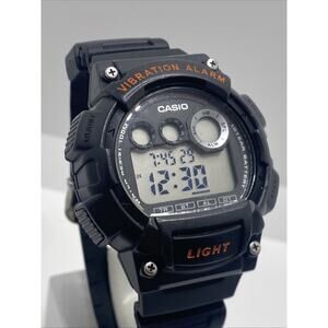 Casio Mens Vibration Alarm Watch Orange Gray Black